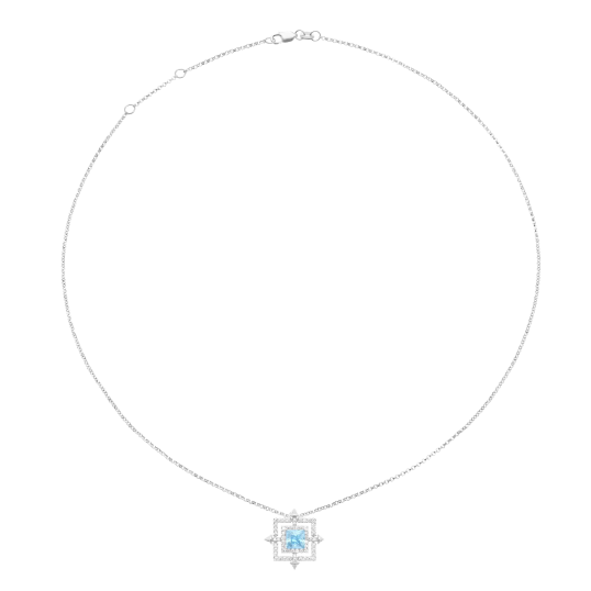 Collier en argent rhodié et oxydes de zirconium