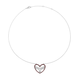 Collier en argent rhodié et rhodié noir, oxydes de zirconium