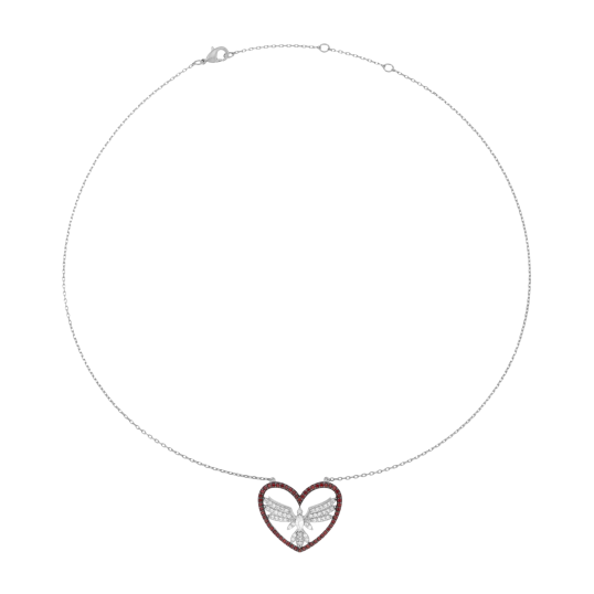 Collier en argent rhodié et rhodié noir, oxydes de zirconium