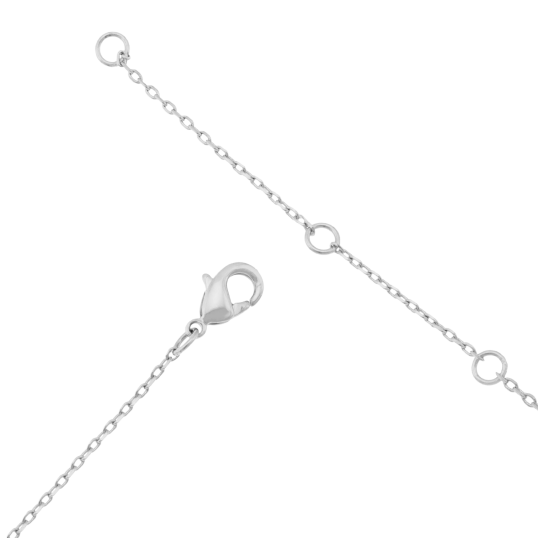 Collier en argent rhodié et rhodié noir, oxydes de zirconium