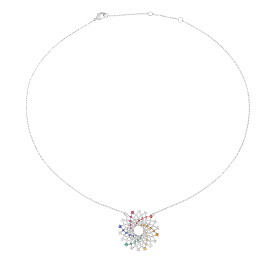 Collier en argent rhodié et oxydes de zirconium