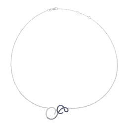 Collier en argent rhodié et rhodié noir, oxydes de zirconium