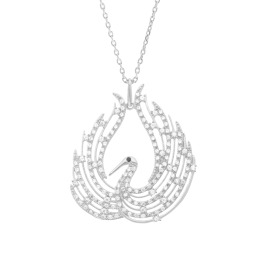 Collier en argent rhodié, spinelle et oxydes de zirconium