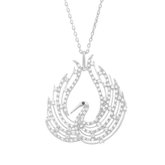 Collier en argent rhodié, spinelle et oxydes de zirconium