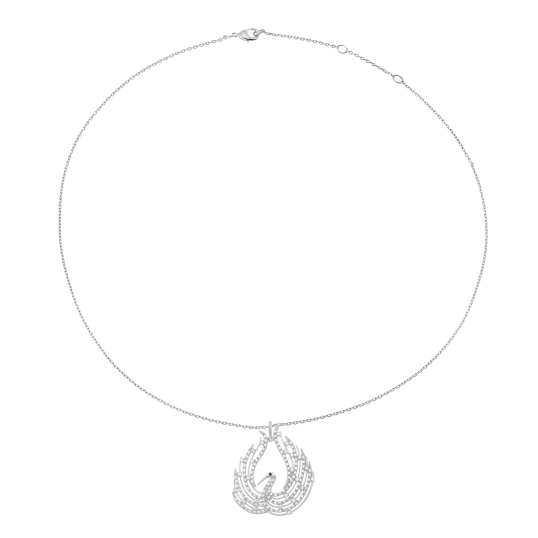 Collier en argent rhodié, spinelle et oxydes de zirconium