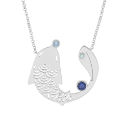 Collier en argent rhodié et oxydes de zirconium
