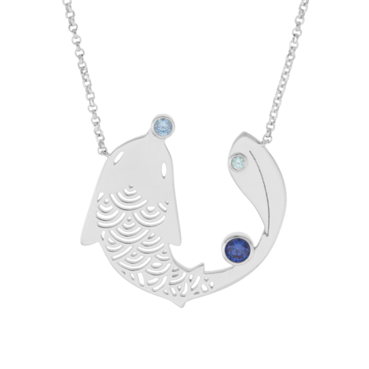 Collier en argent rhodié et oxydes de zirconium