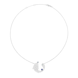 Collier en argent rhodié et oxydes de zirconium