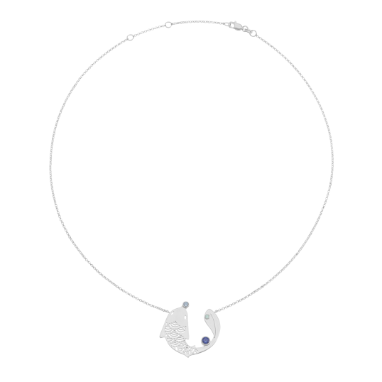 Collier en argent rhodié et oxydes de zirconium