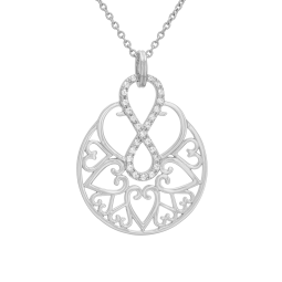 Collier en argent rhodié et oxydes de zirconium