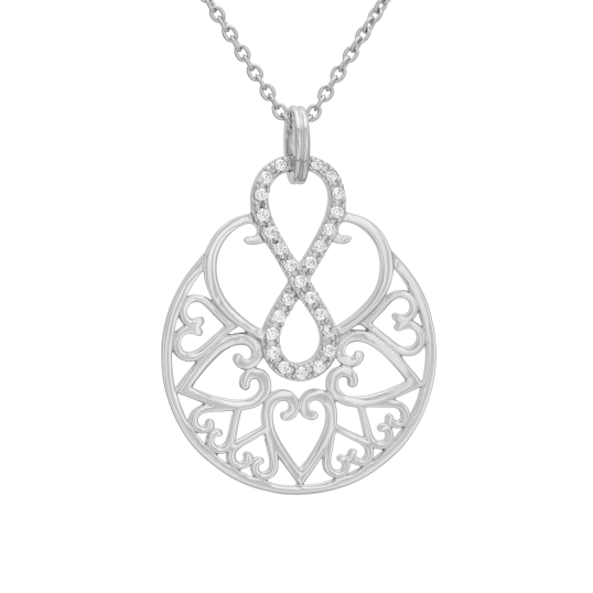 Collier en argent rhodié et oxydes de zirconium