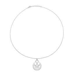 Collier en argent rhodié et oxydes de zirconium