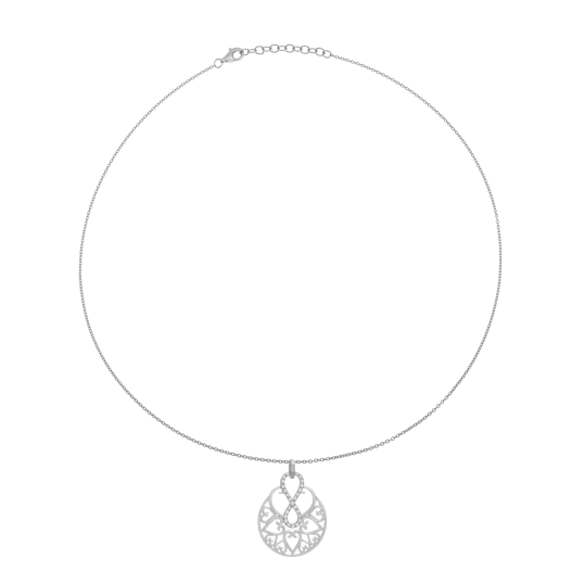 Collier en argent rhodié et oxydes de zirconium
