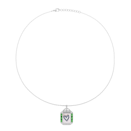 Collier en argent rhodié, oxydes de ziconium et nacre