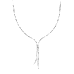 Collier en argent rhodié et oxydes de zirconium