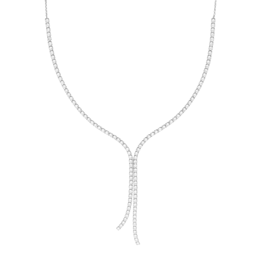 Collier en argent rhodié et oxydes de zirconium