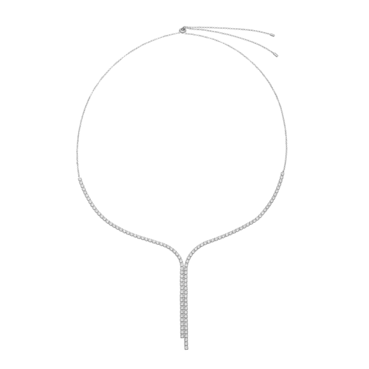 Collier en argent rhodié et oxydes de zirconium