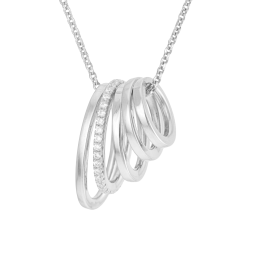 Collier en argent rhodié et oxydes de zirconium