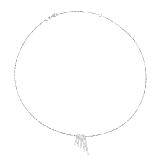 Collier en argent rhodié et oxydes de zirconium