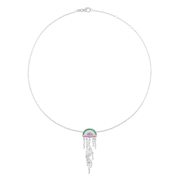Collier en argent rhodié et oxydes de zirconium