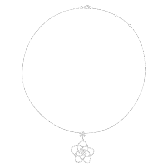 Collier en argent rhodié et oxydes de zirconium