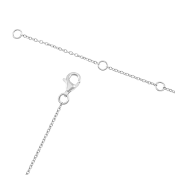 Collier en argent rhodié, verre, perles de culture et oxydes de zirconium