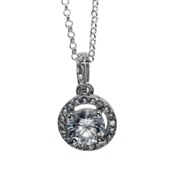 Collier en argent rhodié, oxydes de zirconium