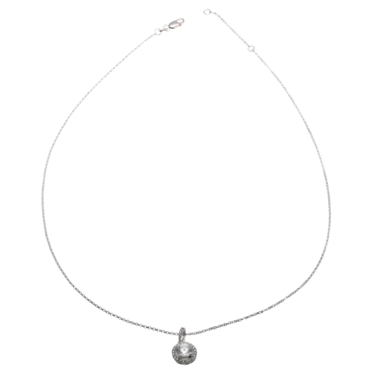 Collier en argent rhodié, oxydes de zirconium Collier en argent rhodié, oxydes de zirconium