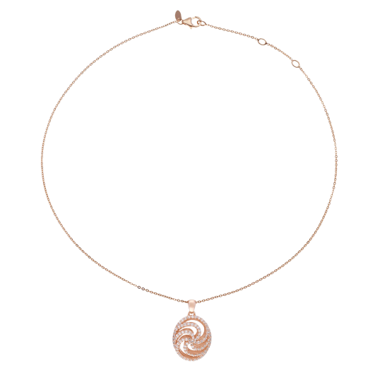 Collier en bronze plaqué or rose et oxydes de zirconium