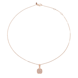 Collier en bronze plaqué or rose et oxydes de zirconium