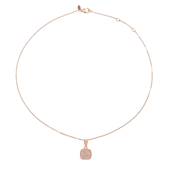 Collier en bronze plaqué or rose et oxydes de zirconium