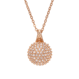 Collier en bronze plaqué or rose et oxydes de zirconium