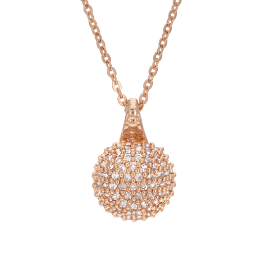 Collier en bronze plaqué or rose et oxydes de zirconium