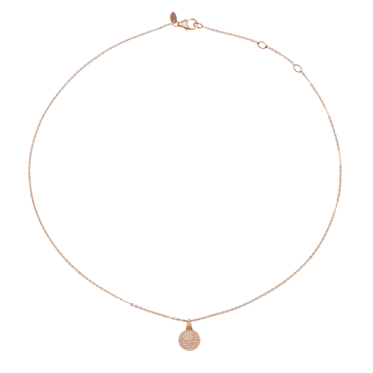 Collier en bronze plaqué or rose et oxydes de zirconium