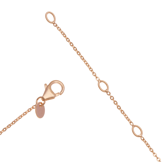 Collier en bronze plaqué or rose et oxydes de zirconium