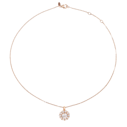 Collier en bronze plaqué or rose et oxydes de zirconium