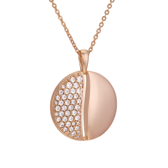 Collier en bronze plaqué or rose et oxydes de zirconium Collier en bronze plaqué or rose et oxydes de zirconium