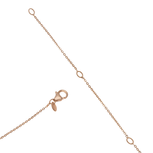 Collier en bronze plaqué or rose et oxydes de zirconium Collier en bronze plaqué or rose et oxydes de zirconium