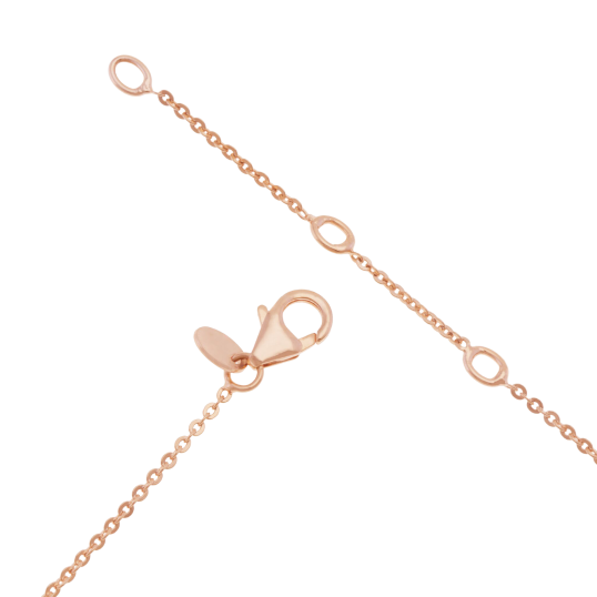Collier en bronze plaqué or rose et oxydes de zirconium, LOVE