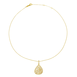 Collier en argent doré et oxydes de zirconium
