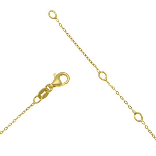 Collier en argent doré et oxydes de zirconium