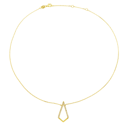 Collier en argent doré et oxydes de zirconium, losange