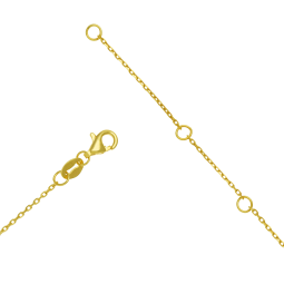 Collier en argent doré et oxydes de zirconium, losange