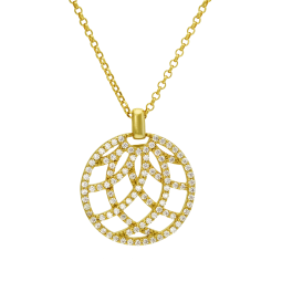 Collier sautoir en argent doré et oxydes de zirconium