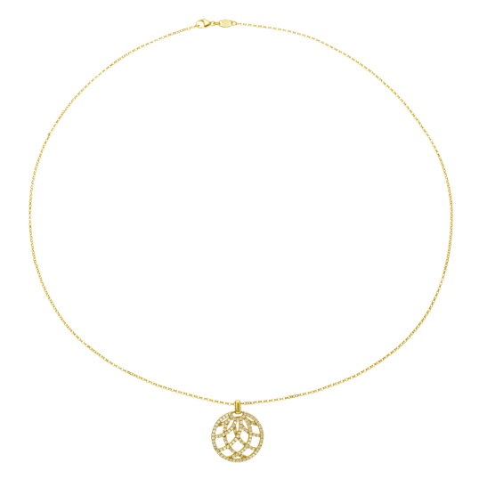 Collier sautoir en argent doré et oxydes de zirconium