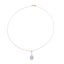 Collier en argent doré rose, oxydes de zirconium 