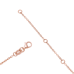 Collier en argent doré rose, oxydes de zirconium 