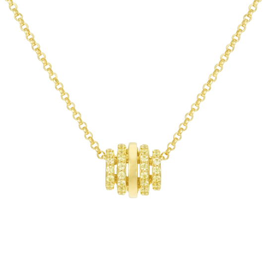 Collier en argent doré, oxydes de zirconium
