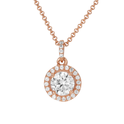 Collier argent doré rose et oxydes de zirconium