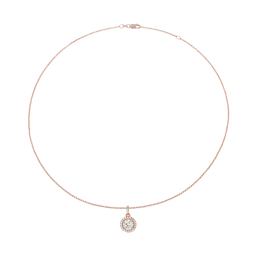 Collier argent doré rose et oxydes de zirconium
